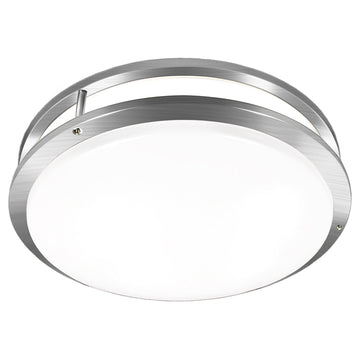 14 Inch Double Ring Flush Mount Ceiling Light. 3000/4000/5000K Adjustable. Dimmable LED Ceiling Light Fixture for Kitchen Hallway. Brushed Nickel. 20W (170W Eqv.). 1675 Lm. Energy Star